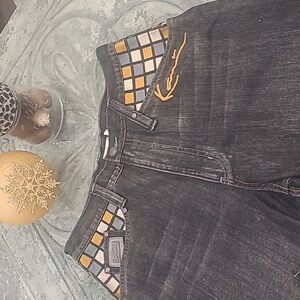 KARL KANI MEN'S VINTAGE 90' RETRO BAGGY WIDE LEG JEANS 32 34